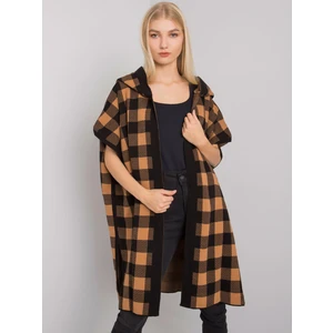 Black and camel cardigan with a hood from Lovington