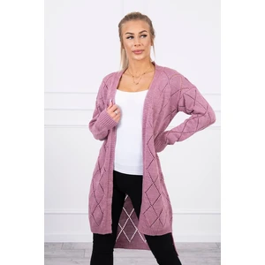 Sweater with a geometric pattern dark pink
