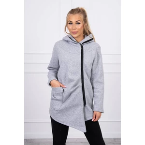 Padded sweatshirt with hood gray