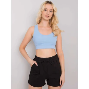 RUE PARIS Light blue crop top