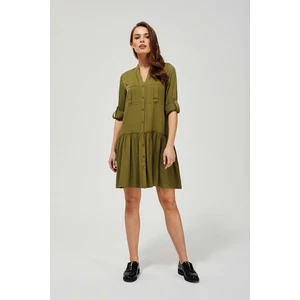 Shirt dress with a frill