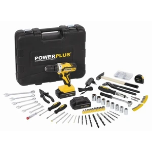 Aku vŕtačka POWERPLUS POWX00825 akumulátorová vŕtačka • 2× Li-Ion akumulátor • napätie akumulátora 20 V • LED pracovné svetlo • 2 rýchlostné stupne •