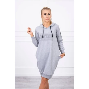 Dress with reflective print gray