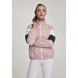 Women's Tri-Color Crinkle Track Jacket darkrose/nvy/wht