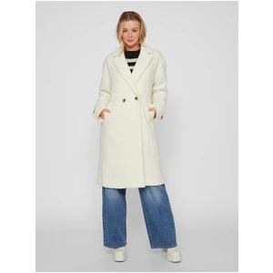 Women's cream coat VILA Viwave - Women