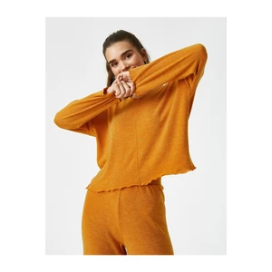 Koton Ruffled Sleeve End Crew Neck Knitwear Sweater