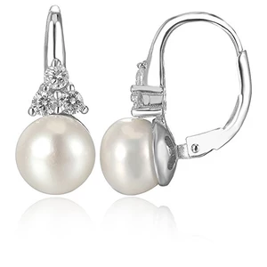 Beneto Luxusní stříbrné náušnice s pravou sladkovodní perlou AGUC2251P 0,8 cm