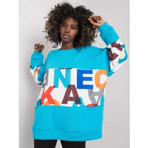 Women's blue sweatshirt without a hood