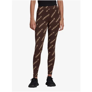 Dark Brown Women's Patterned Leggings adidas Originals - Women