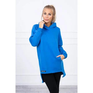 Insulated sweatshirt with longer back mauve blue