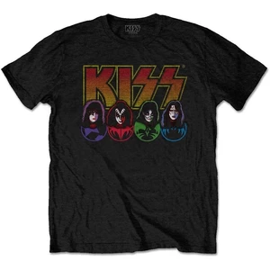 Kiss Koszulka Logo Faces & Icons Czarny-Graficzny XL
