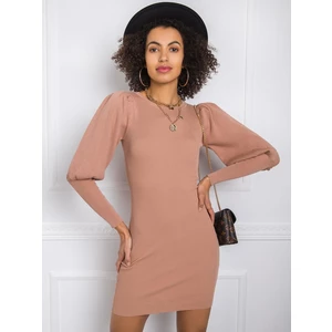 Light brown fitted dress for women