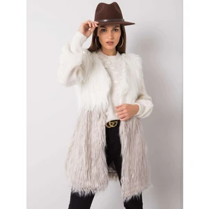 Ecru-gray fur vest