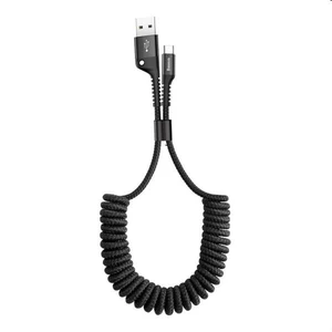 Baseus Fish-eye Spring Data Cable USB/USB-C 1m, čierny