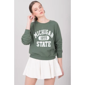 BSL Dark green sweatshirt with an inscription