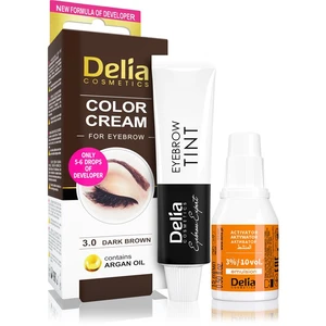 Delia Cosmetics Argan Oil barva na obočí odstín 3.0 Dark Brown 15 ml