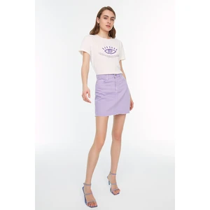 Trendyol Lilac Basic Mini Denim Skirt