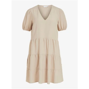 Beige short dress VILA Prisilla - Women