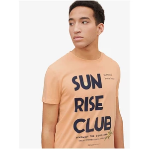 Meruňkové pánské tričko s potiskem Tom Tailor Denim - Pánské