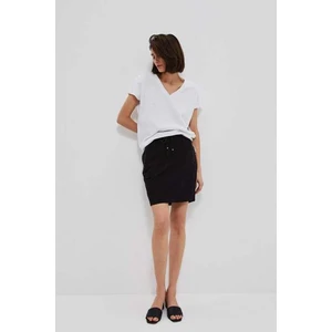 Plain skirt with pockets - black