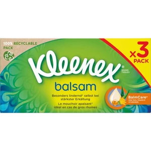 Kleenex Balsam Triple Box papierové vreckovky 3x64 ks