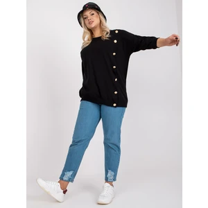 Black long plus size blouse in Brigitte cotton