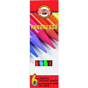 KOH-I-NOOR Progresso Woodless Coloured Pencils 6 Mix
