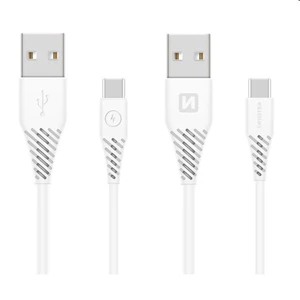 Datový kabel SWISSTEN USB / USB-C 3.1 (7mm) white 1,5m