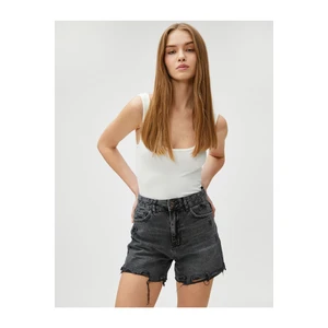 Koton Shorts - Black - High Waist