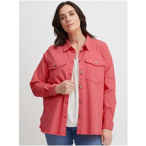 Pink Denim Shirt Jacket Fransa - Women