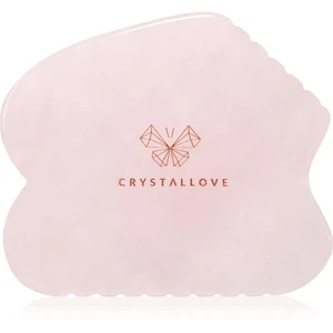 Crystallove Rose Quartz Contour Gua Sha masážní pomůcka na obličej 1 ks