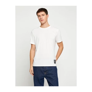 Koton Basic T-Shirts with Labels Printed on Crew Neck