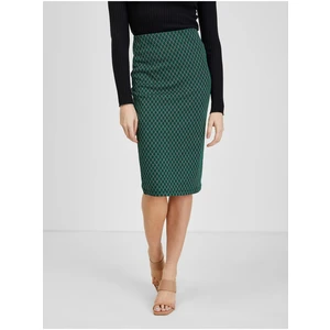 Orsay Dark Green Ladies Patterned Skirt - Women