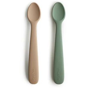 Mushie Silicone Feeding Spoons lyžička Dried Thyme/Natural 2 ks