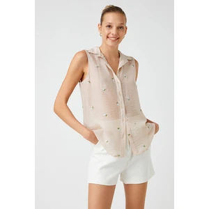 Koton Embroidered Sleeveless Shirt