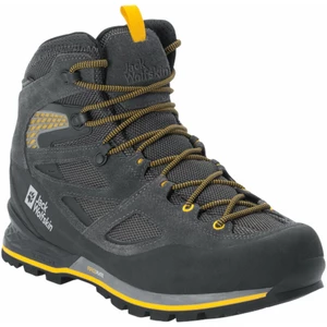 Jack Wolfskin Force Crest Texapore Mid M Black/Burly Yellow XT 42,5 Pantofi trekking de bărbați
