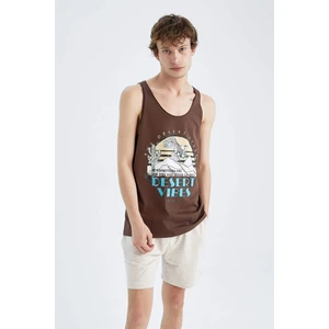 DEFACTO Slim Fit Crew Neck Strap Cotton Combed Singlet