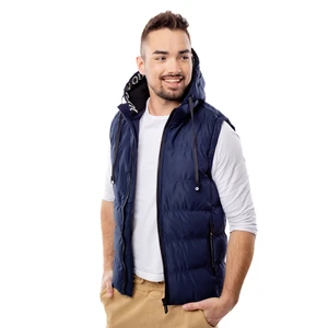 Men's quilted vest GLANO - dark blue