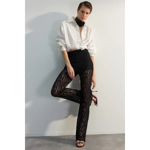 Trendyol Limited Edition Black Lace Detail Trousers