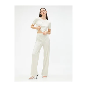 Koton Pleated Pants High Waist Elastic Waist