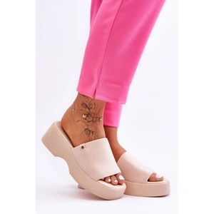 Lady's slippers on the platform Beige Carmela