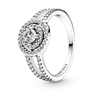 Pandora Luxusní třpytivý prsten ze stříbra 199408c01 54 mm