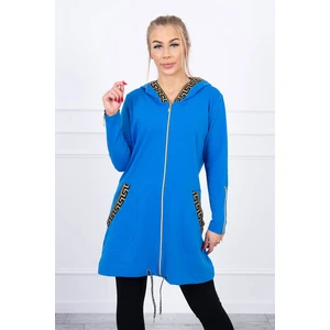 Sweatshirt with a decorative tape mauve-blue