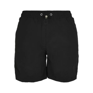 Ladies Crinkle Nylon Shorts Black