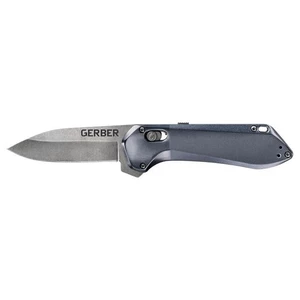 Zavírací nůž Highbrow Compact Gerber® – Šedá čepel – Stone Wash, Modrá (Barva: Modrá, Varianta: Šedá čepel – Stone Wash)