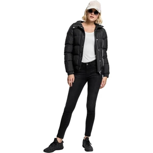 Ladies Hooded Puffer Jacket black