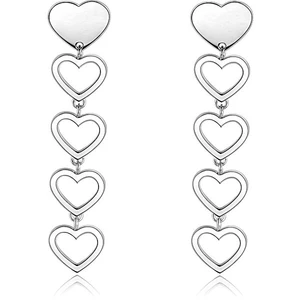 S`Agapõ Oceľové náušnice so srdiečkami STARLOVE SRL23