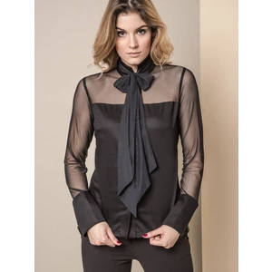 MISS CITY SHIRT WITH TULLE SLEEVES BLACK