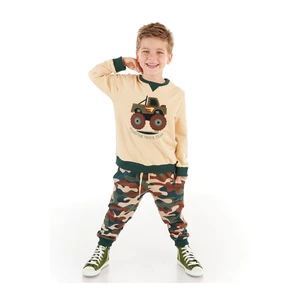 Dětská tepláková souprava Denokids CFF-21S1-101/Green, Cream