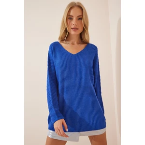 Happiness İstanbul Sweater - Blue - Oversize